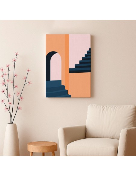 Cuadro Abstracto Arquitectura 35x50cm Lienzografía D0420