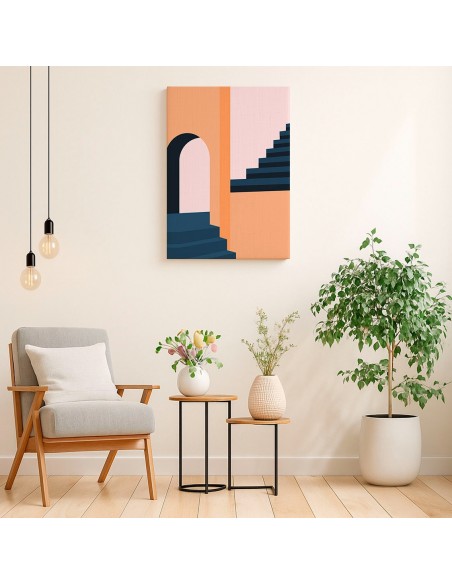 Cuadro Abstracto Arquitectura 35x50cm Lienzografía D0420