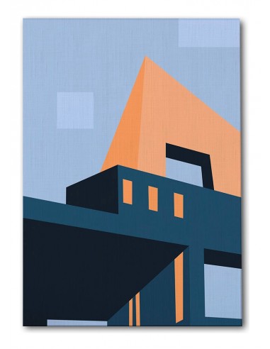 Cuadro Abstracto Arquitectura 35x50cm Lienzografía D0421