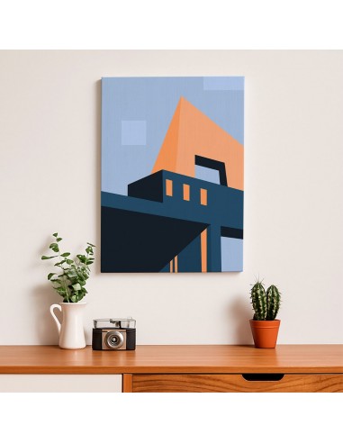 Cuadro Abstracto Arquitectura 35x50cm Lienzografía D0421