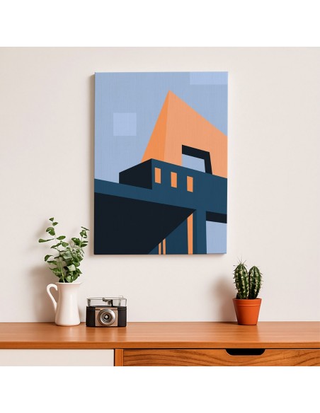 Cuadro Abstracto Arquitectura 35x50cm Lienzografía D0421