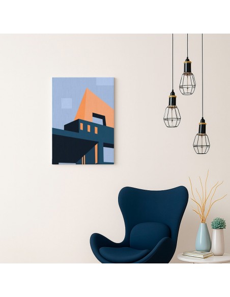 Cuadro Abstracto Arquitectura 35x50cm Lienzografía D0421