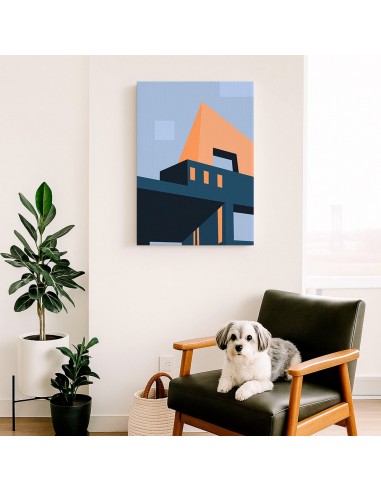 Cuadro Abstracto Arquitectura 35x50cm Lienzografía D0421