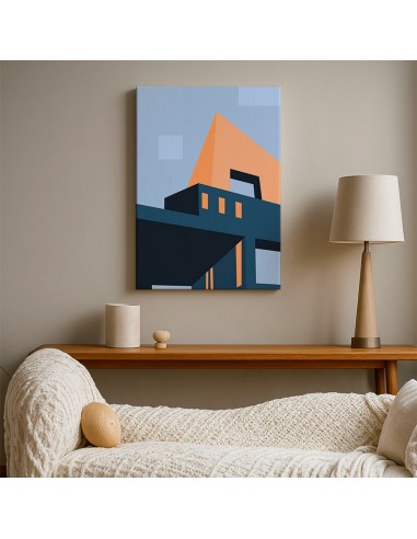 Cuadro Abstracto Arquitectura 35x50cm Lienzografía D0421