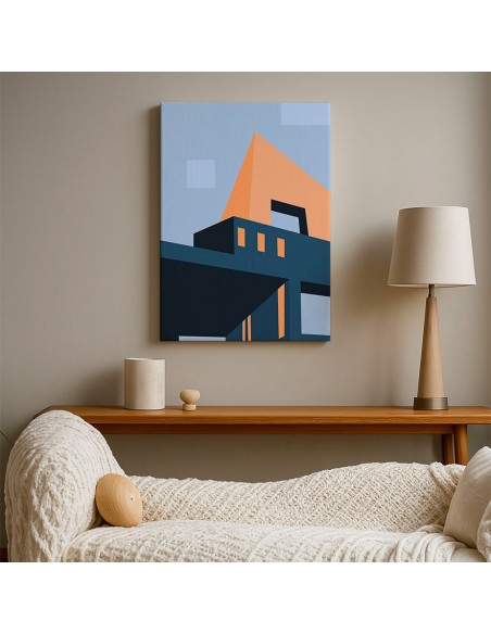 Cuadro Abstracto Arquitectura 35x50cm Lienzografía D0421