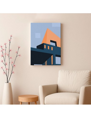 Cuadro Abstracto Arquitectura 35x50cm Lienzografía D0421