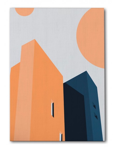 Cuadro Abstracto Arquitectura 35x50cm Lienzografía D0422