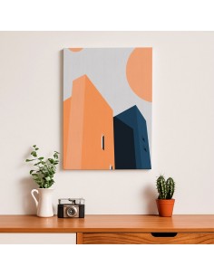 Cuadro Abstracto Arquitectura 35x50cm Lienzografía D0422 2