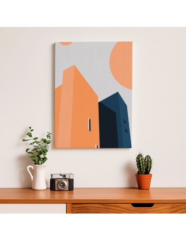 Cuadro Abstracto Arquitectura 35x50cm Lienzografía D0422