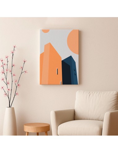 Cuadro Abstracto Arquitectura 35x50cm Lienzografía D0422
