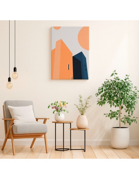 Cuadro Abstracto Arquitectura 35x50cm Lienzografía D0422
