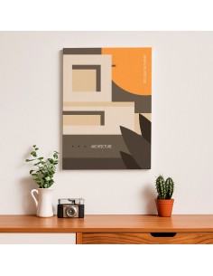 Cuadro Abstracto Arquitectura 35x50cm Lienzografía D0423 2