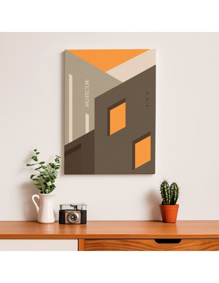 Cuadro Abstracto Arquitectura 35x50cm Lienzografía D0424