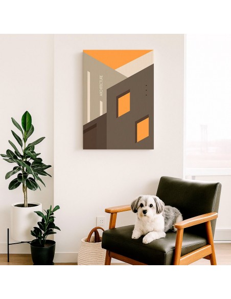 Cuadro Abstracto Arquitectura 35x50cm Lienzografía D0424