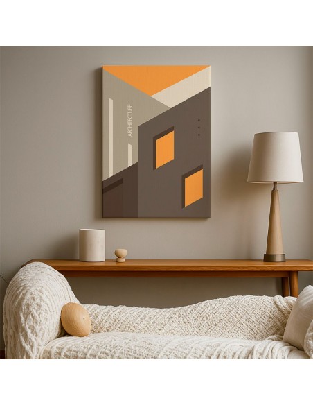 Cuadro Abstracto Arquitectura 35x50cm Lienzografía D0424