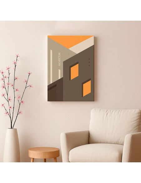 Cuadro Abstracto Arquitectura 35x50cm Lienzografía D0424