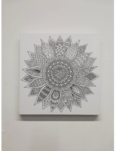 Cuadro En Lienzo Para Pintar Mandala Con Corazón