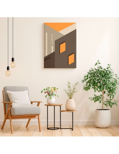 Cuadro Abstracto Arquitectura 35x50cm Lienzografía D0424