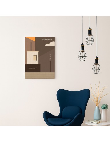 Cuadro Abstracto Arquitectura 35x50cm Lienzografía D0425