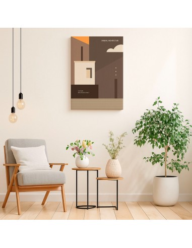 Cuadro Abstracto Arquitectura 35x50cm Lienzografía D0425