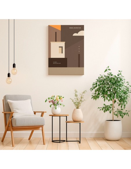 Cuadro Abstracto Arquitectura 35x50cm Lienzografía D0425