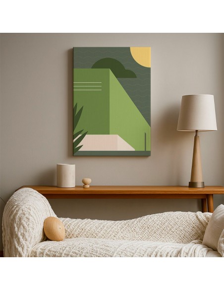 Cuadro Abstracto Arquitectura 35x50cm Lienzografía D0427