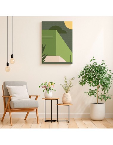 Cuadro Abstracto Arquitectura 35x50cm Lienzografía D0427