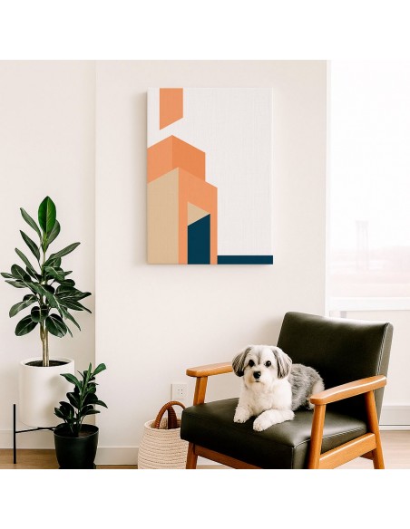 Cuadro Abstracto Arquitectura 35x50cm Lienzografía D0429