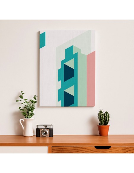 Cuadro Abstracto Arquitectura 35x50cm Lienzografía D0431