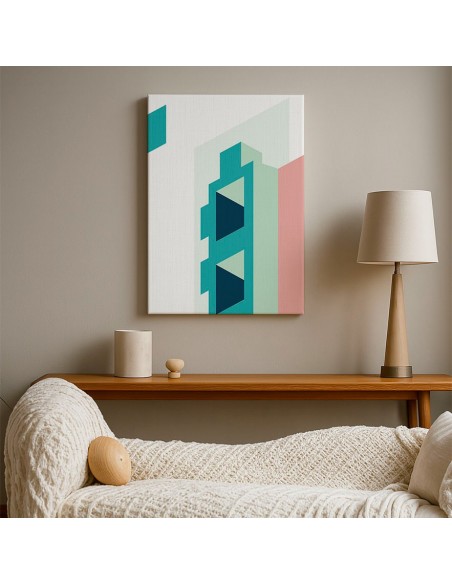 Cuadro Abstracto Arquitectura 35x50cm Lienzografía D0431