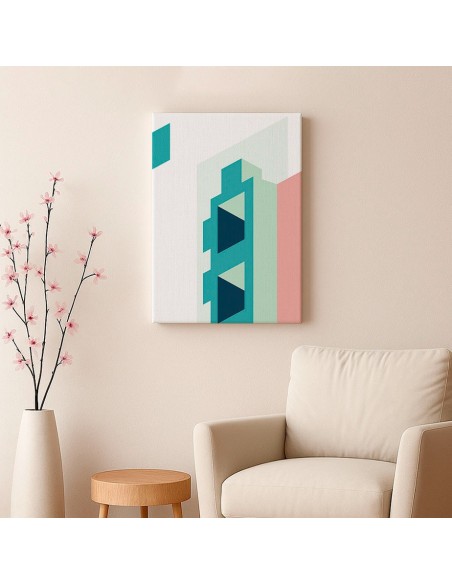 Cuadro Abstracto Arquitectura 35x50cm Lienzografía D0431
