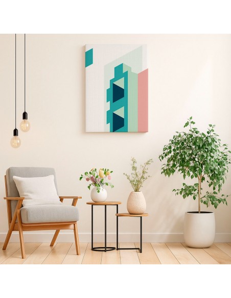 Cuadro Abstracto Arquitectura 35x50cm Lienzografía D0431