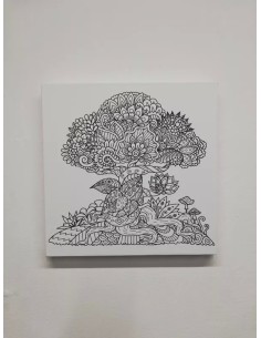 Cuadro En Lienzo Para Pintar Mandala Arbol De La Selva 2