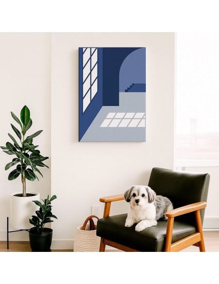Cuadro Abstracto Arquitectura 35x50cm Lienzografía D0436