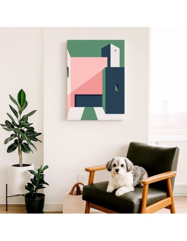 Cuadro Abstracto Arquitectura 35x50cm Lienzografía D0439