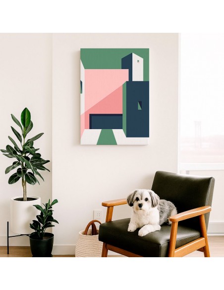 Cuadro Abstracto Arquitectura 35x50cm Lienzografía D0439