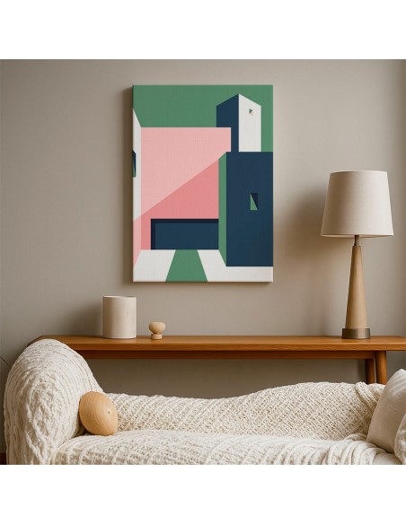 Cuadro Abstracto Arquitectura 35x50cm Lienzografía D0439