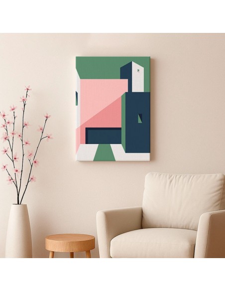 Cuadro Abstracto Arquitectura 35x50cm Lienzografía D0439