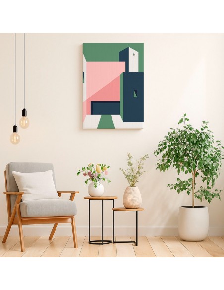 Cuadro Abstracto Arquitectura 35x50cm Lienzografía D0439
