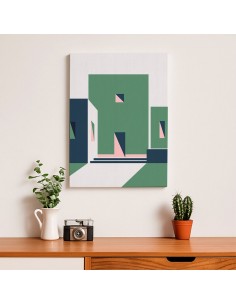 Cuadro Abstracto Arquitectura 35x50cm Lienzografía D0440 2