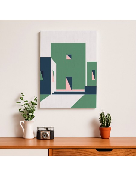 Cuadro Abstracto Arquitectura 35x50cm Lienzografía D0440