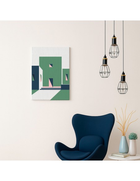 Cuadro Abstracto Arquitectura 35x50cm Lienzografía D0440