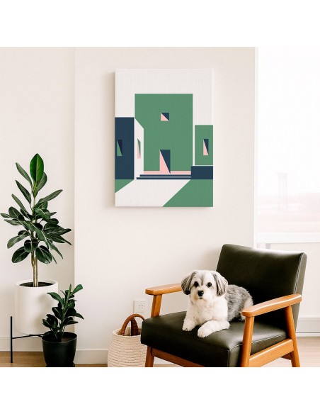 Cuadro Abstracto Arquitectura 35x50cm Lienzografía D0440