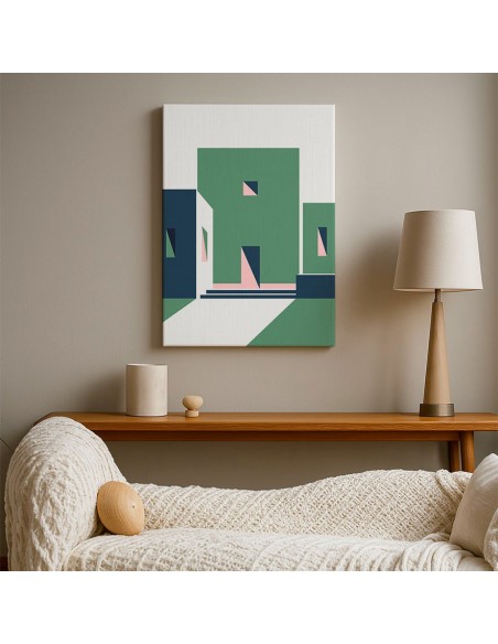 Cuadro Abstracto Arquitectura 35x50cm Lienzografía D0440