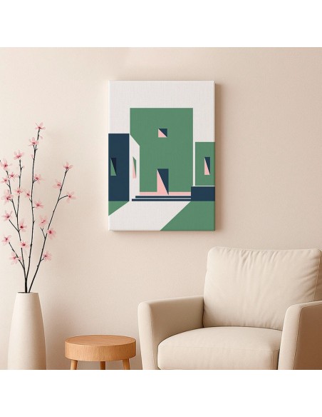 Cuadro Abstracto Arquitectura 35x50cm Lienzografía D0440