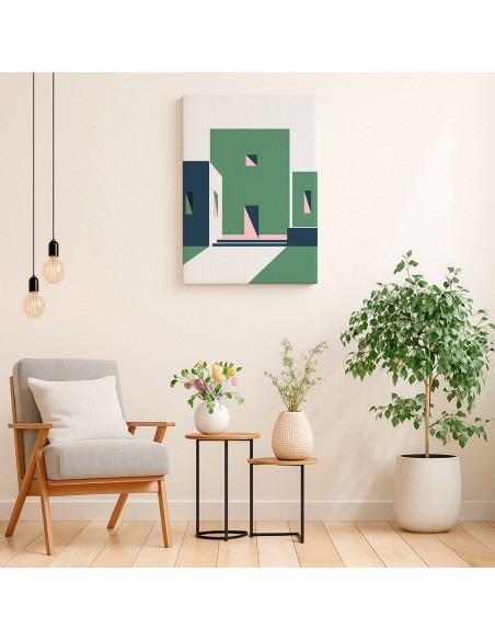 Cuadro Abstracto Arquitectura 35x50cm Lienzografía D0440