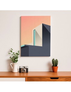 Cuadro Abstracto Arquitectura 35x50cm Lienzografía D0441 2