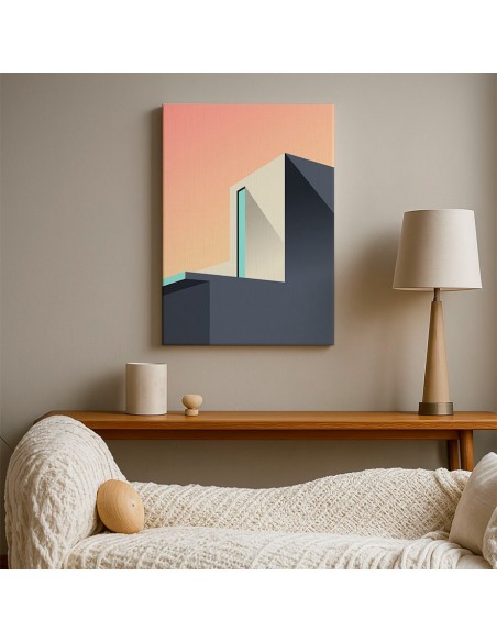 Cuadro Abstracto Arquitectura 35x50cm Lienzografía D0441