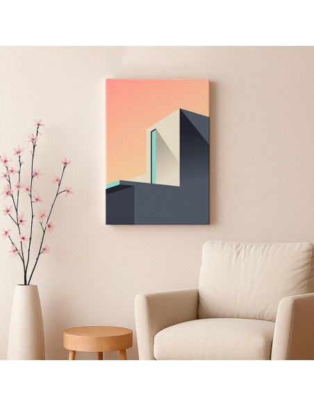 Cuadro Abstracto Arquitectura 35x50cm Lienzografía D0441