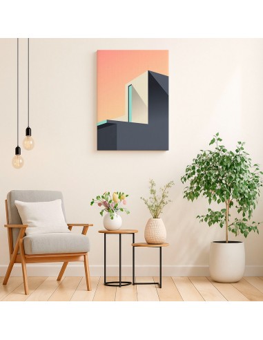 Cuadro Abstracto Arquitectura 35x50cm Lienzografía D0441
